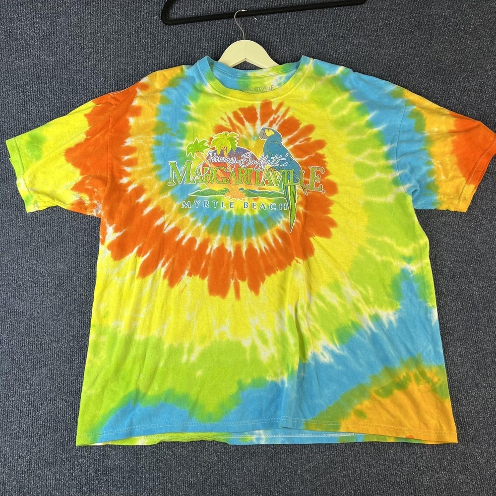 Jimmy Buffett Margaritaville Shirt Mens Large‎ Tie Dye Myrtle Beach Parrot